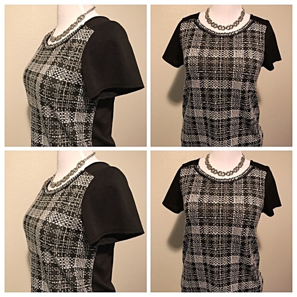 lavish Tops - FINAL 👀 Great Plaid Dressy Tee with embellishment